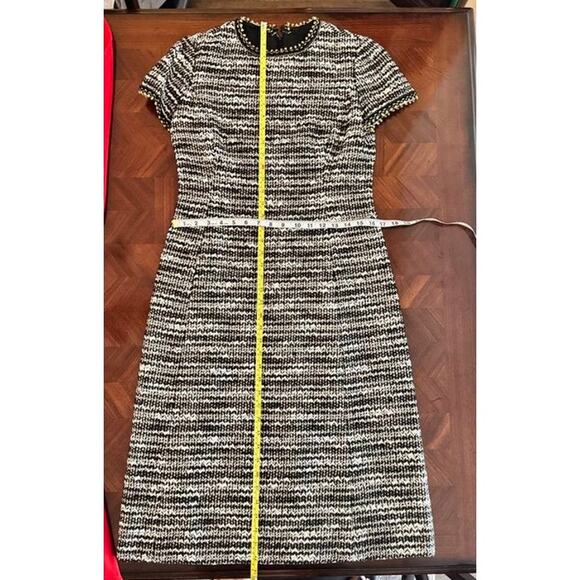 Vintage Mollie Parnis x Saks Fifth Avenue Tweed Dress Black White Gold A-Line - Picture 16 of 16